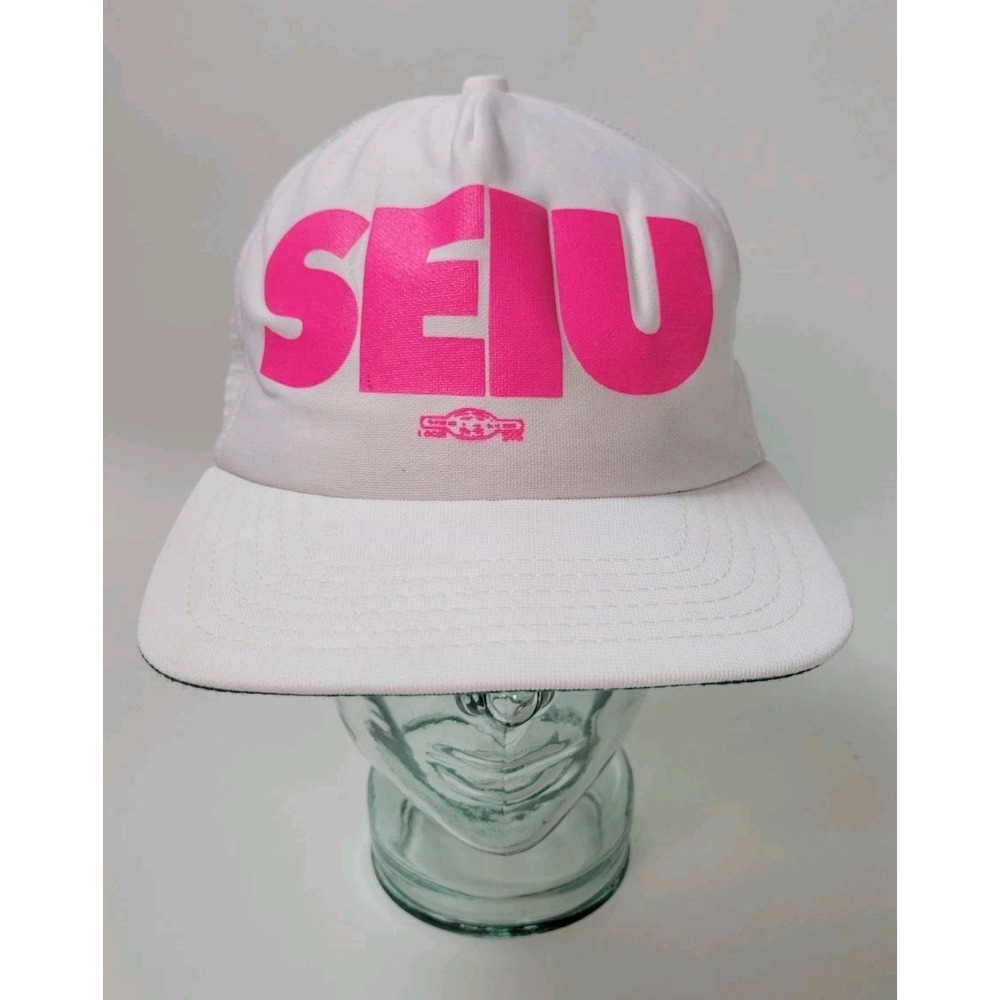 Vintage‎ SEIU New Era Snapback Trucker Hat USA Service Employees Union M-L